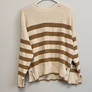 Striped Beige and Brown Sweater